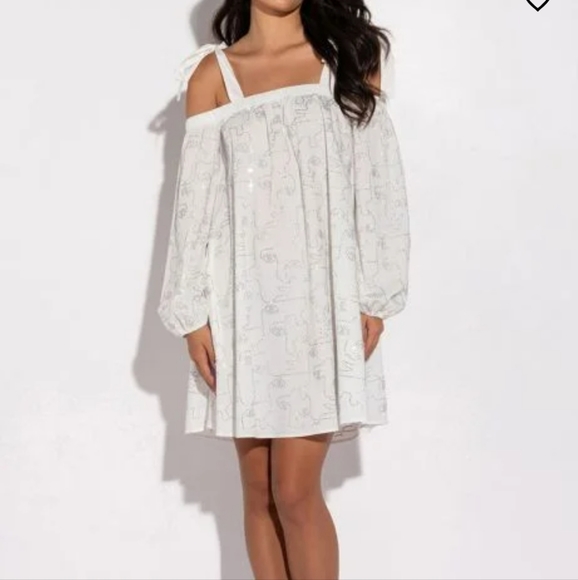 NWT Gorgeous Akira Face Off Boho Sparkling Chic Midi Dress - Picture 4 of 16